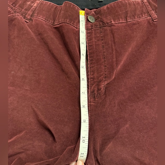 Lafayette 148 Mercer Stretchy Corduroy Flared Leg Pants Wine Red Plus Size 18W - Picture 11 of 12